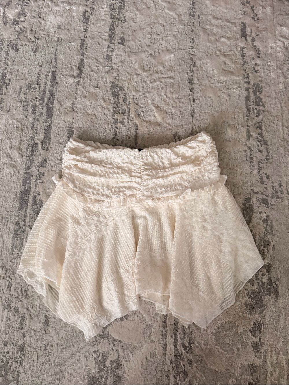 Urban Outfitters Cream Ruffle Layered Skort